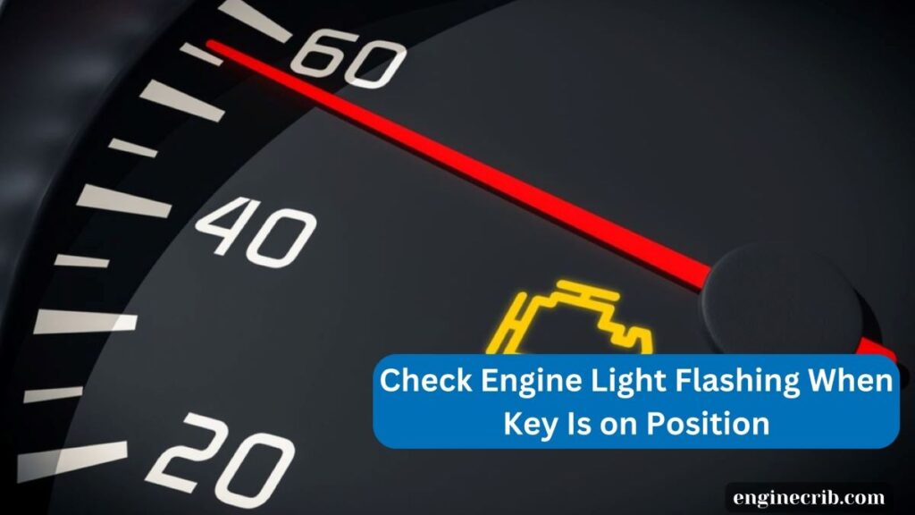 car dashboard with check engine light flashing